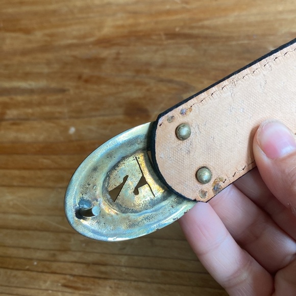 🇦🇷 Leather Carpincho Belt with custom initials buckle buckle SM - Picture 3 of 4